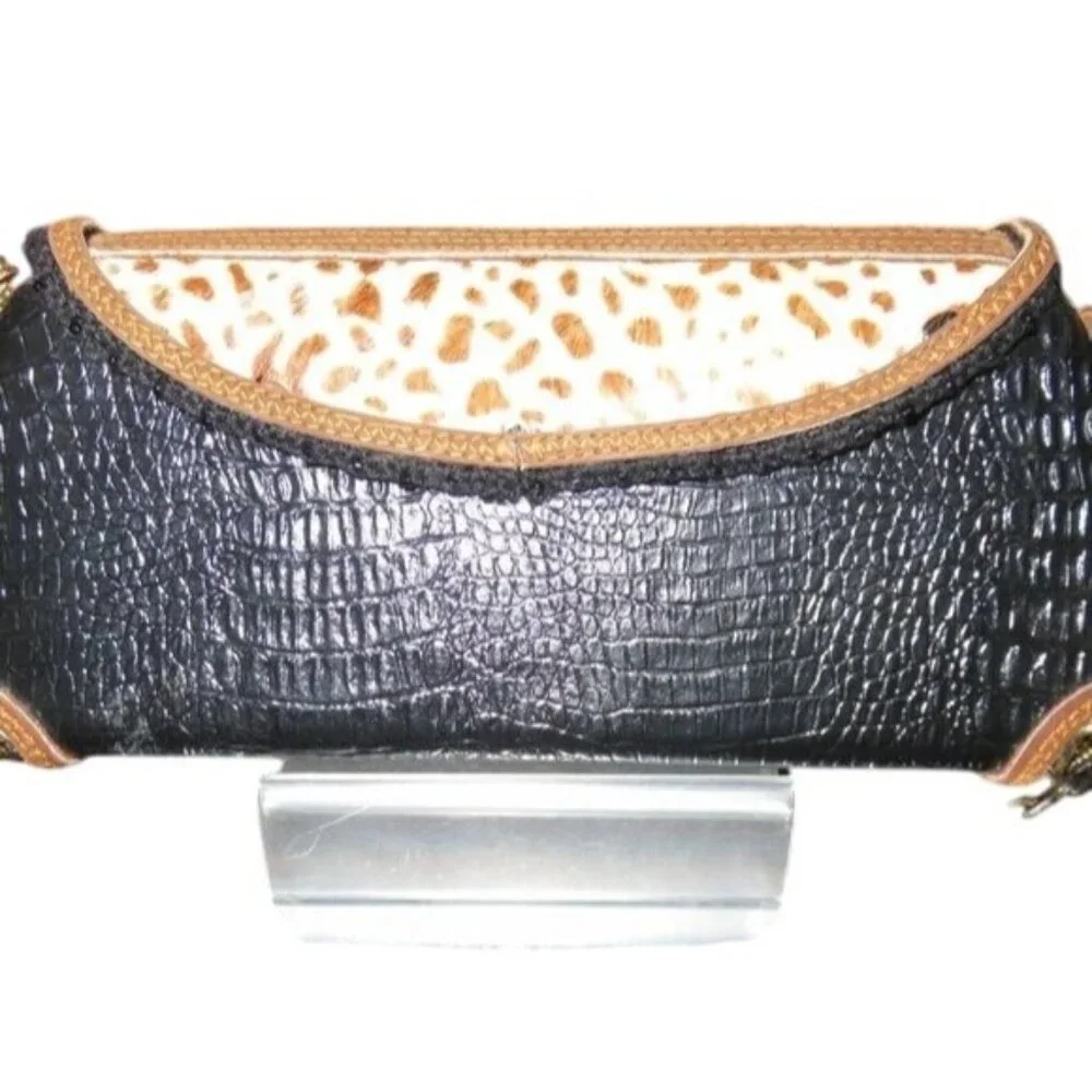 Mary Frances Vintage hand beaded Italian calf hair handbag crossbody clutch